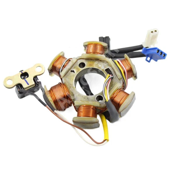 COIL PLATE ASSEMBLY SCOOTY PEP+ (6 POLL) 2+2 PIN