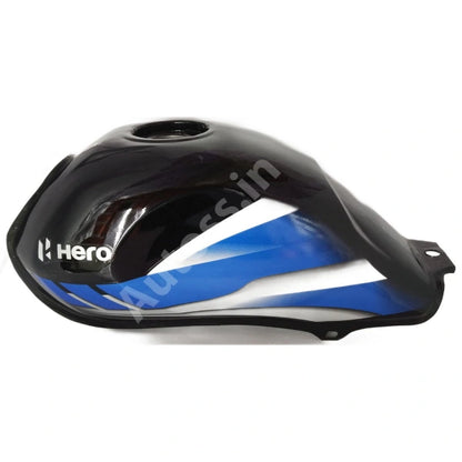 HERO HFDX BS6 Petrol Tank BLACK AND SKY BLUE
