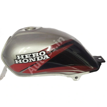 HERO PASSION PLUS PETROL TANK SILVER and RED