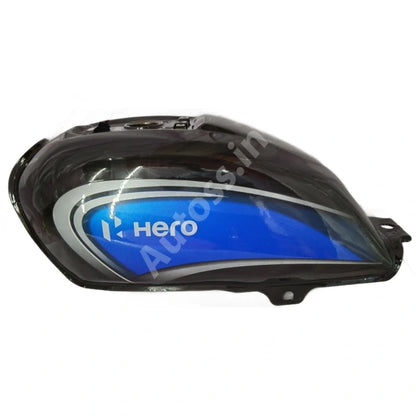 HERO Splender Petrol Tank BS6 (T-2) BLACK and Blue