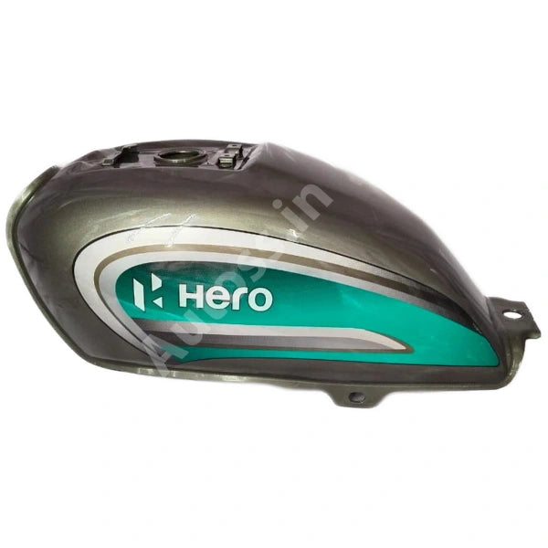 HERO Splendor BS6 Petrol Tank SILVER GREEN