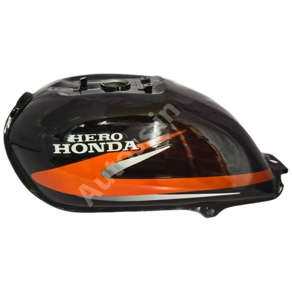 HERO Splendor New Model PETROL TANK BLACK and ORANGE