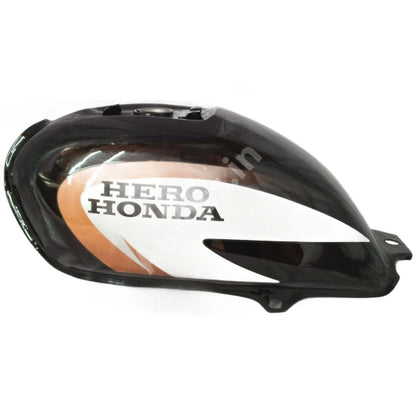 HERO Splendor Plus PETROL TANK BLACK and ORANGE