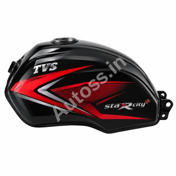TVS Star City Plus Petrol Tank BLACK and RED