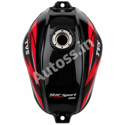 TVS Star Sport Petrol Tank BS6 BLACK and RED