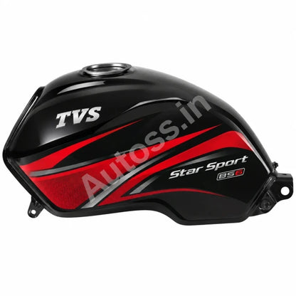 TVS Star Sport Petrol Tank BS6 BLACK and RED